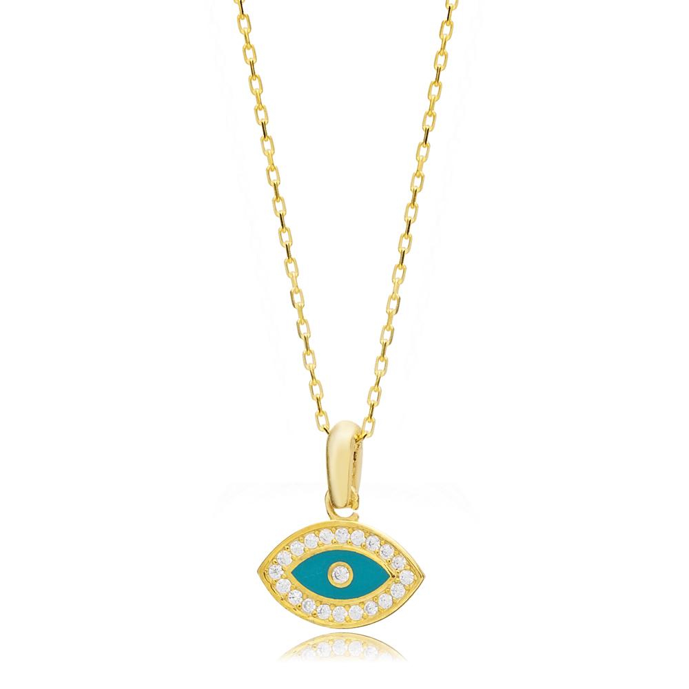 Minimalist Eye Design Enamel Charm Necklace