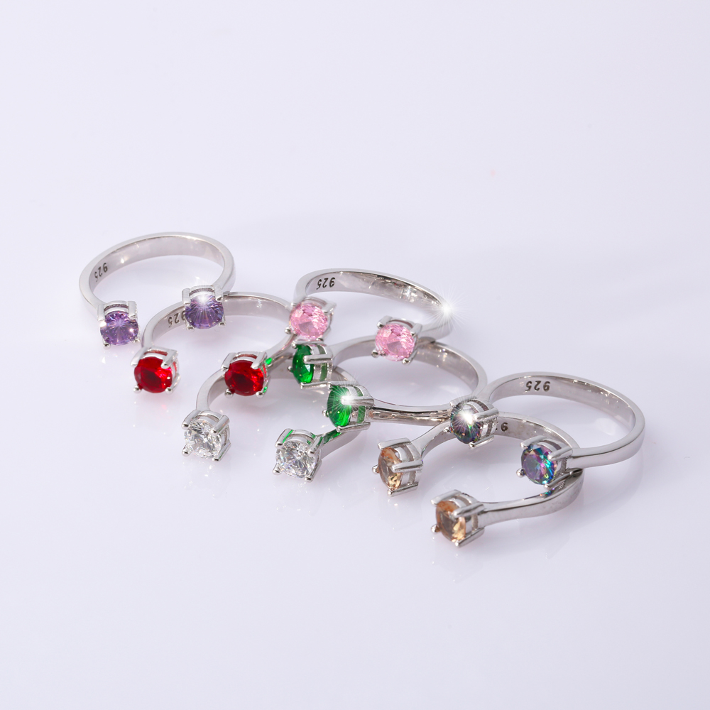 Zultanite CZ Round Silver Adjustable Ring