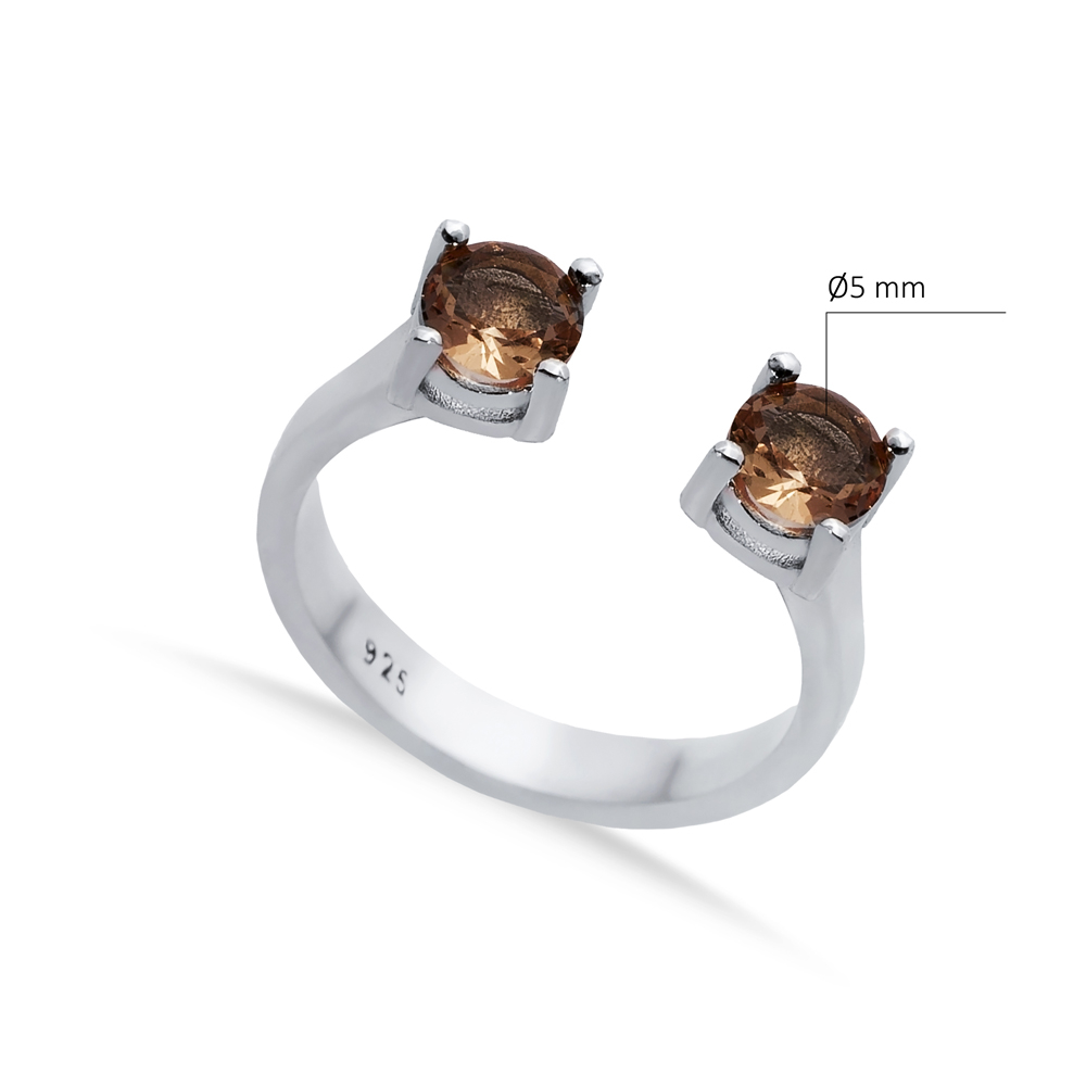 Zultanite CZ Round Silver Adjustable Ring
