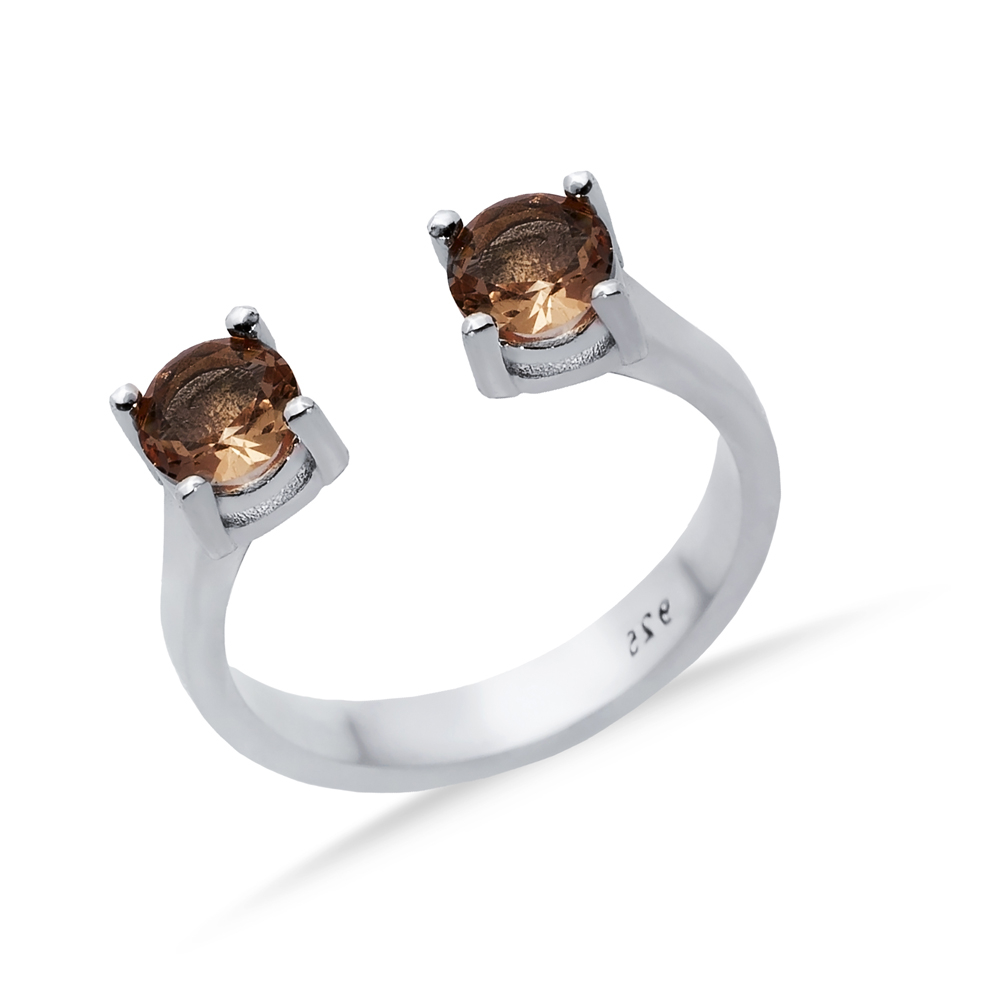 Zultanite CZ Round Silver Adjustable Ring