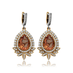 Zultanite Pear Authentic Turkish Dangle Earrings