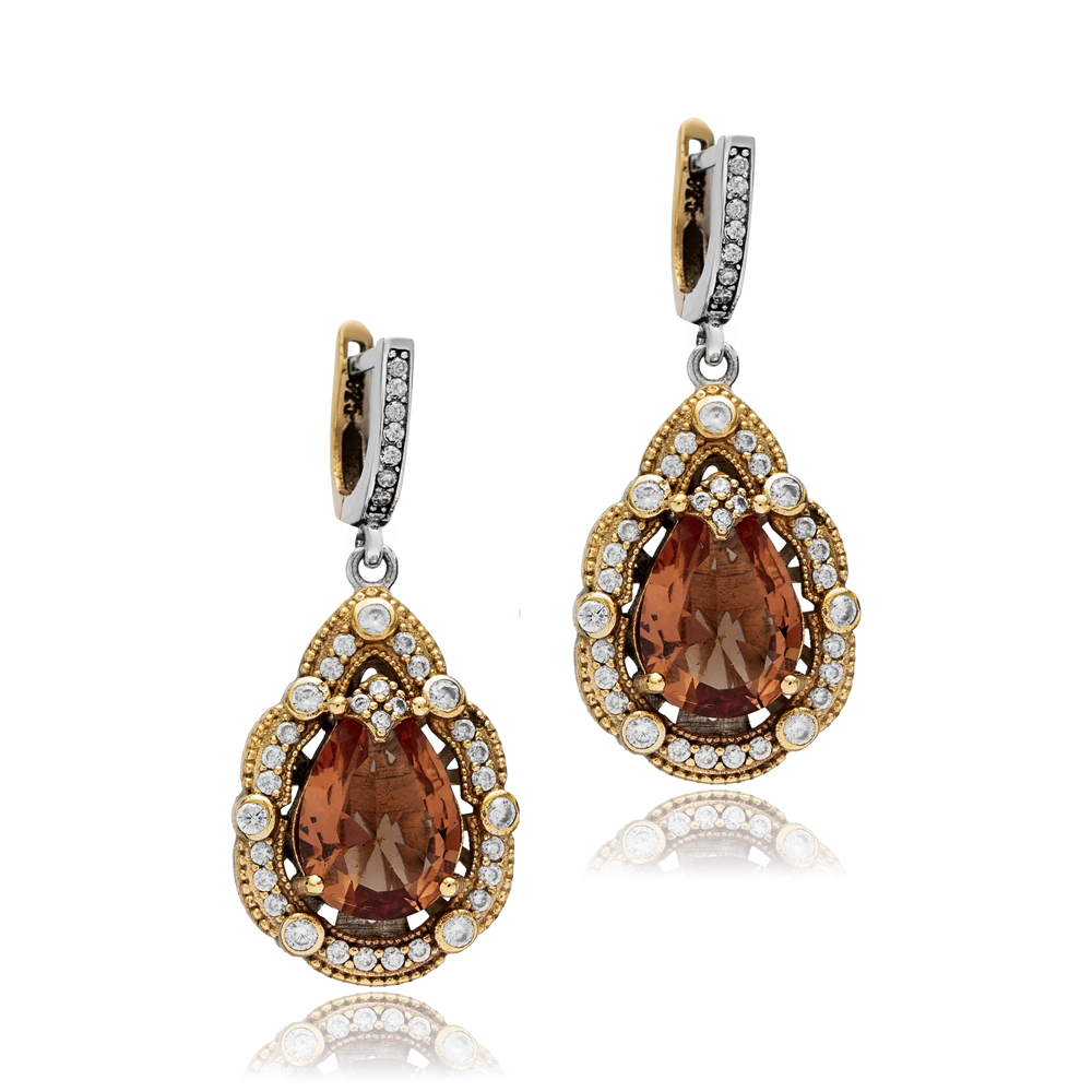 Zultanite CZ Pear Authentic Dangle Earrings