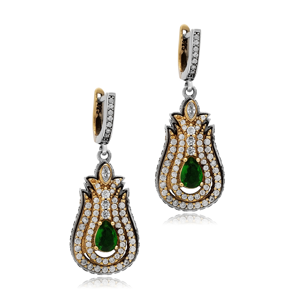 Tulip Emerald Pear Authentic Earrings