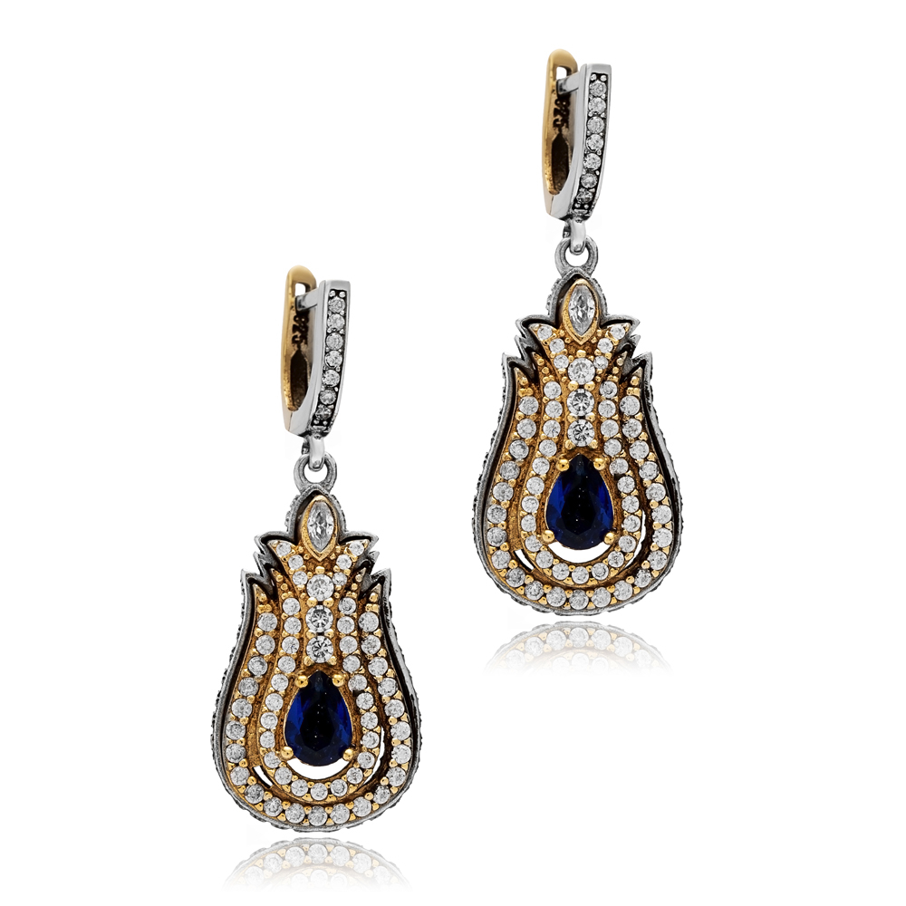 Tulip Sapphire Pear Authentic Earrings