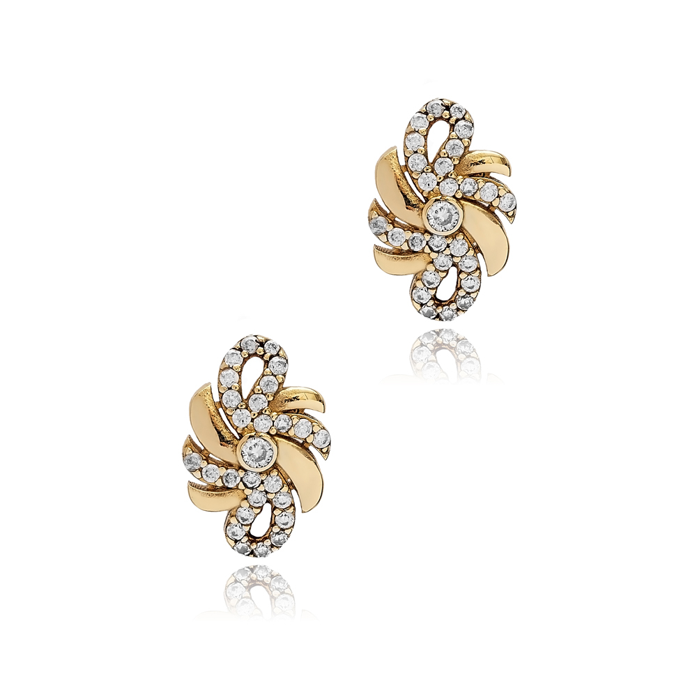 Clear CZ Flower Authentic Earrings