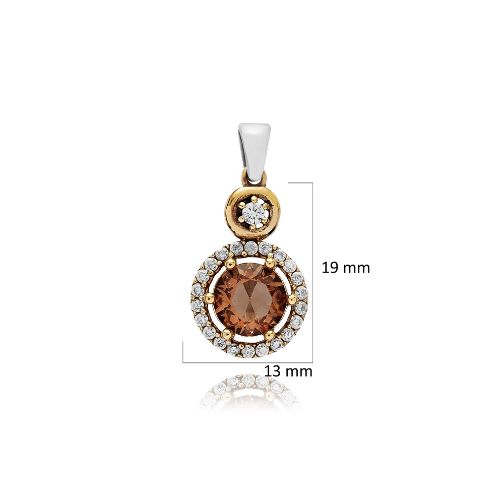 Zultanite Cz Round Shape Authentic Pendant