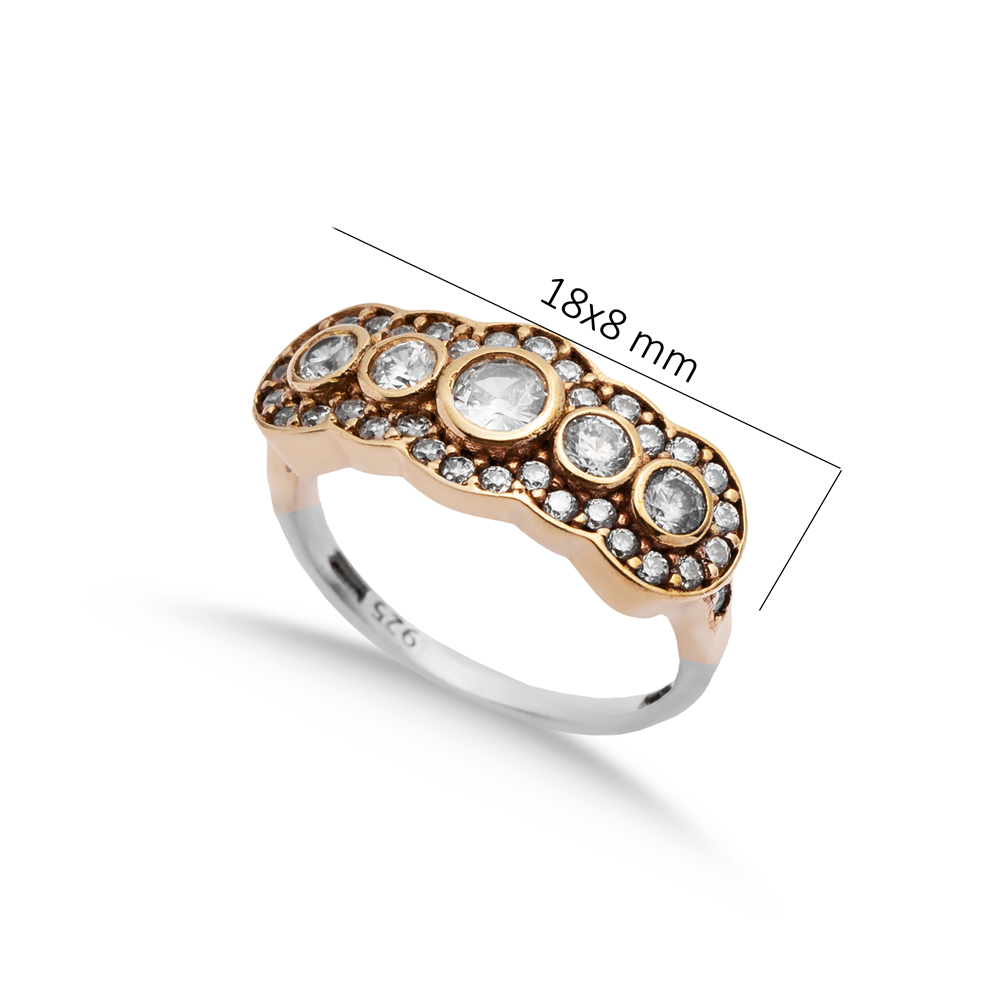 Round CZ Turkish Ottoman Silver Authentic Ring