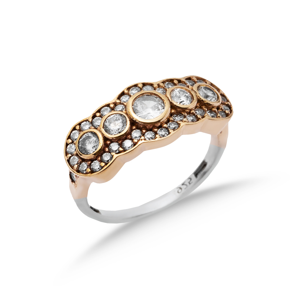 Round CZ Turkish Ottoman Silver Authentic Ring