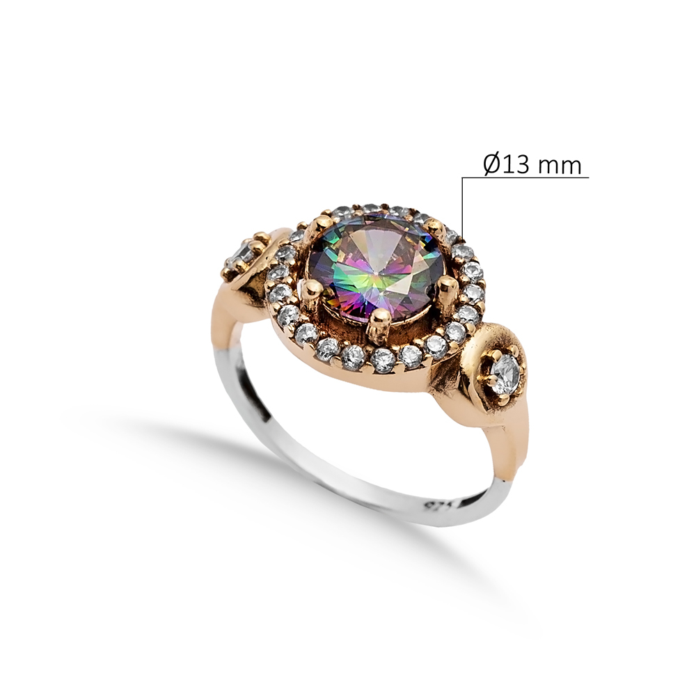 Mystic Topaz Round Turkish Ottoman Authentic Ring