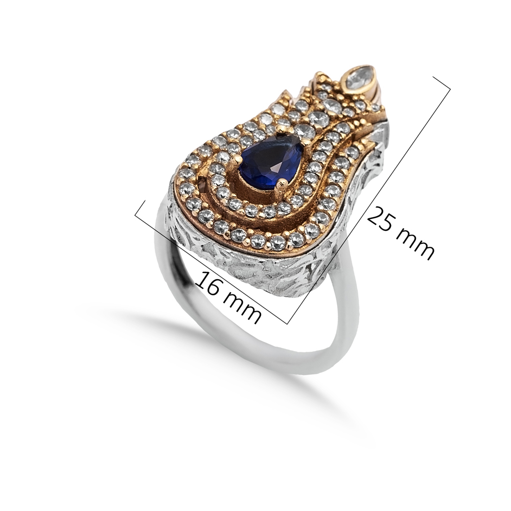 Sapphire Tulip Ottoman Authentic Ring