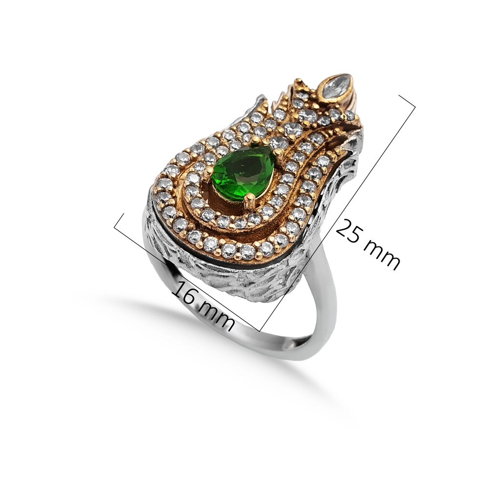 Emerald Tulip Ottoman Authentic Ring