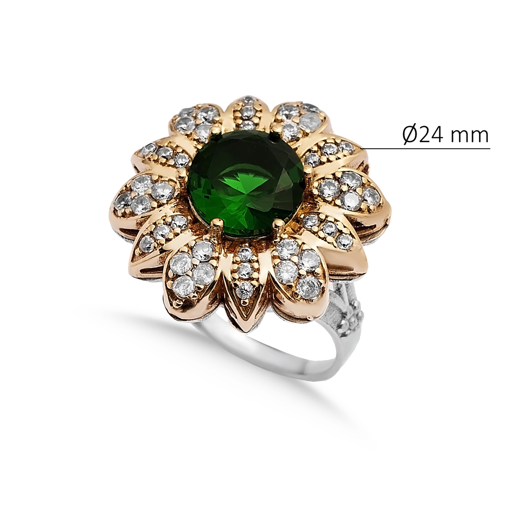 Emerald Flower Ottoman Authentic Ring