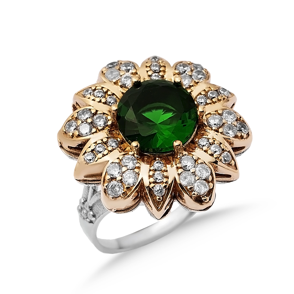 Emerald Flower Ottoman Authentic Ring