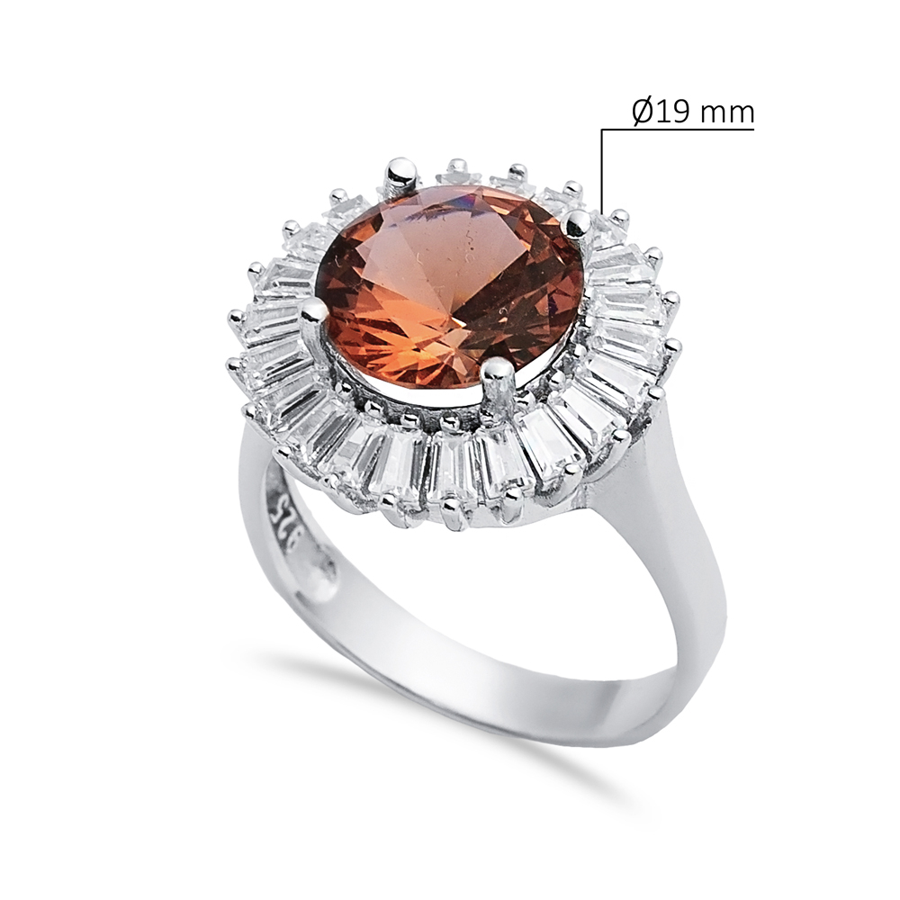 Ø19 mm Round Baguette Cluster Zultanite Ring