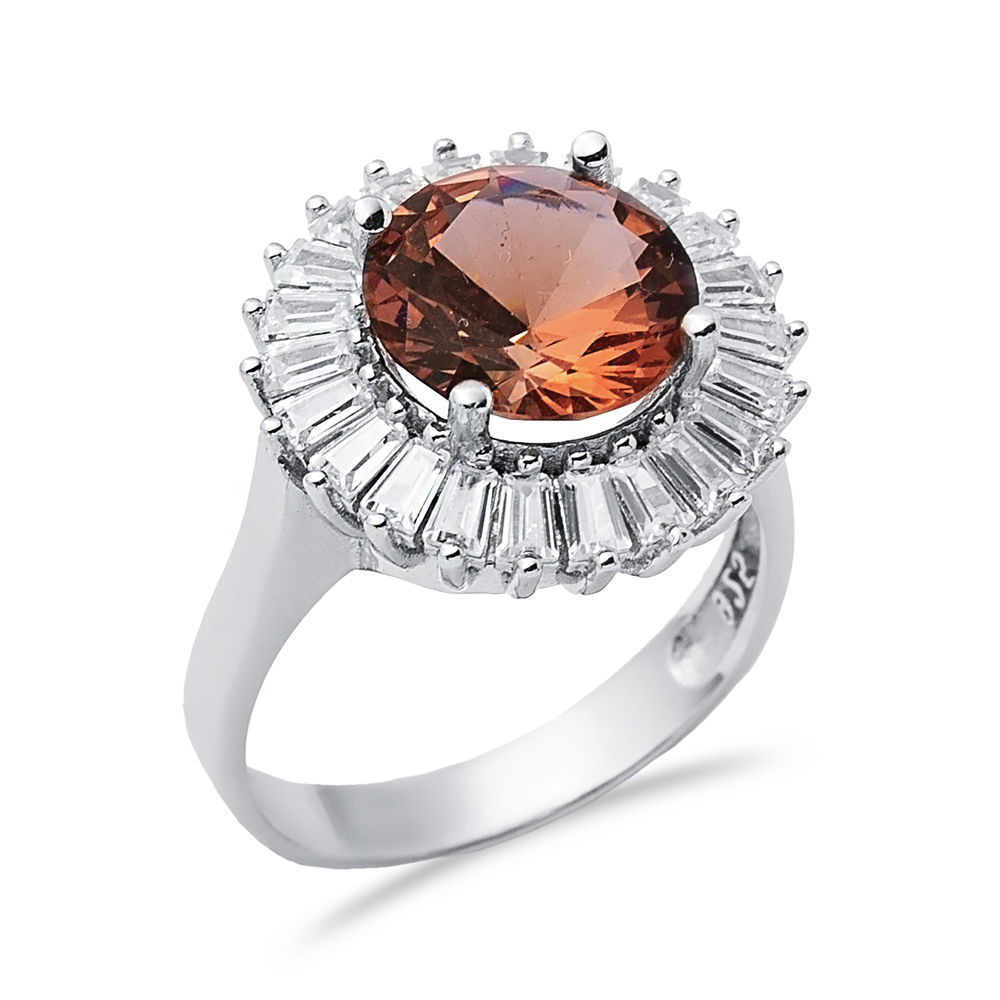 Ø19 mm Round Baguette Cluster Zultanite Ring
