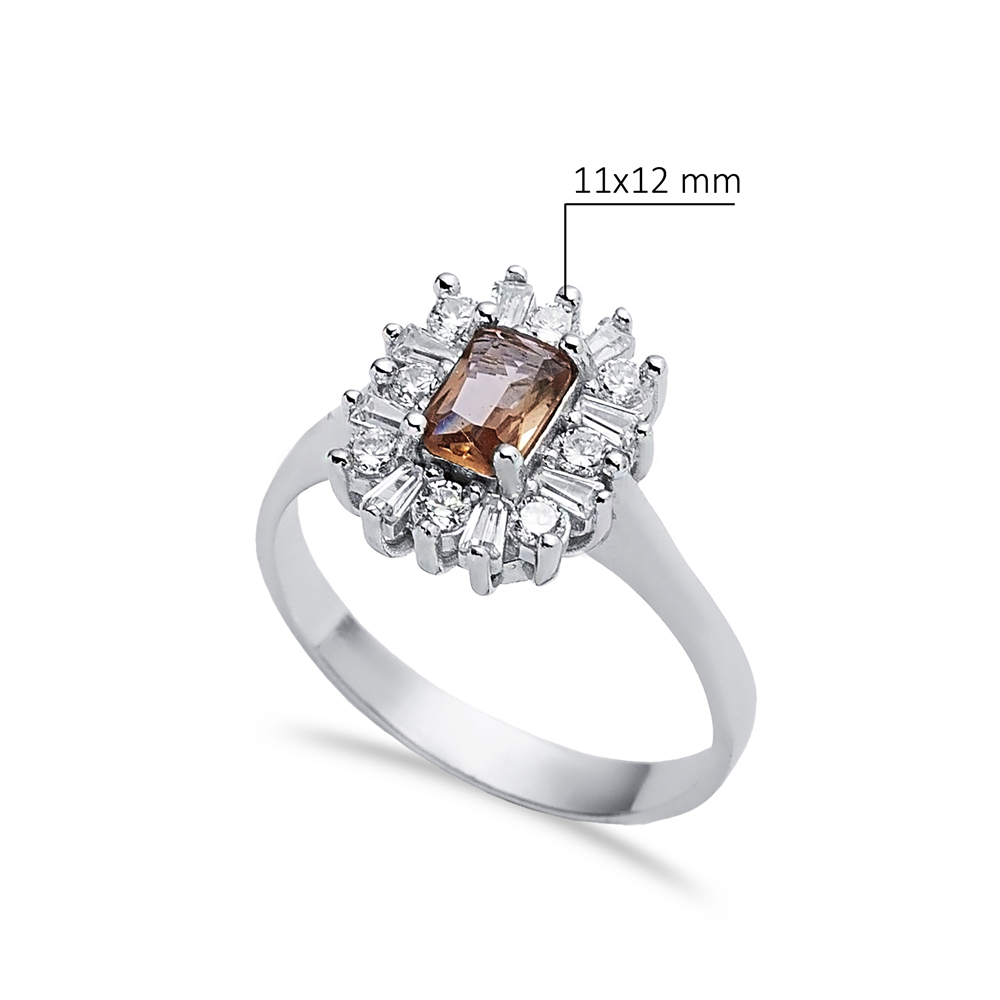 Baguette Shape Handmade Cluster Zultanite Ring