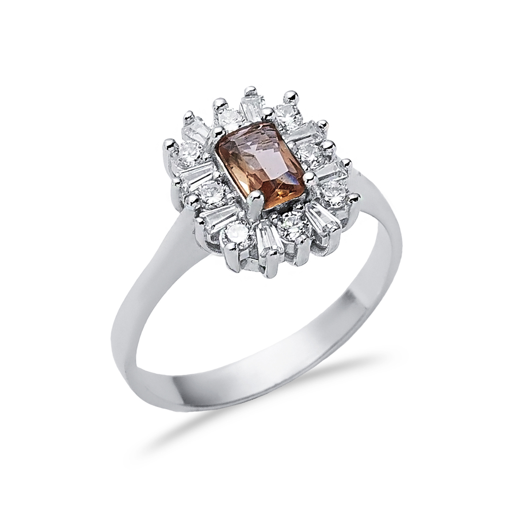 Baguette Shape Handmade Cluster Zultanite Ring