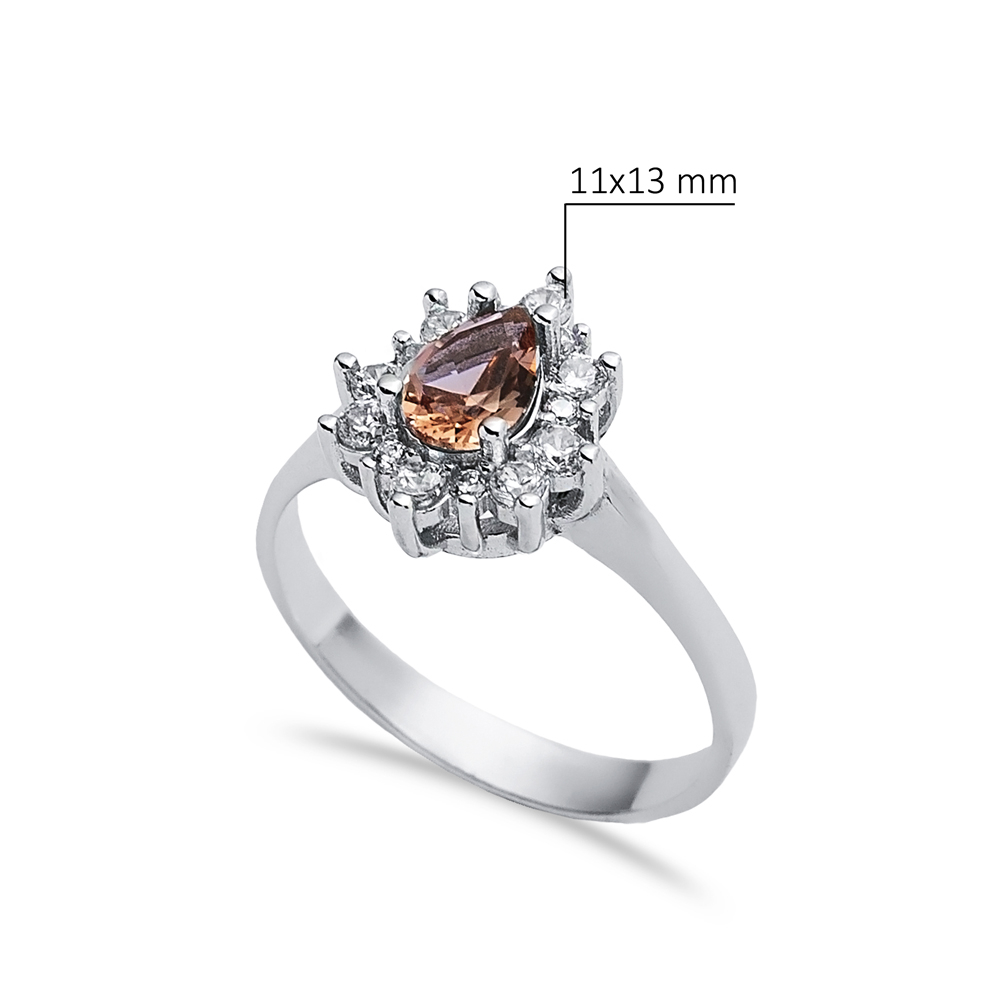 Pear Shape Turkish Cluster Zultanite Ring