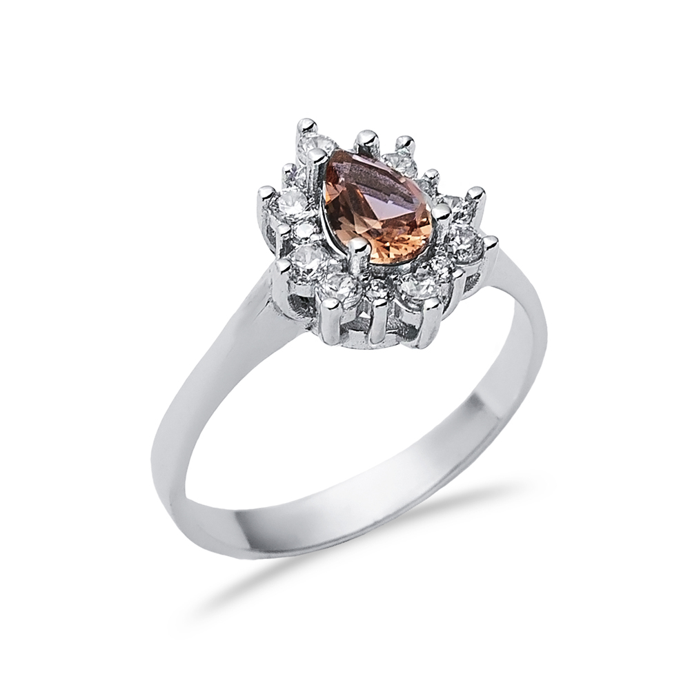 Pear Shape Turkish Cluster Zultanite Ring