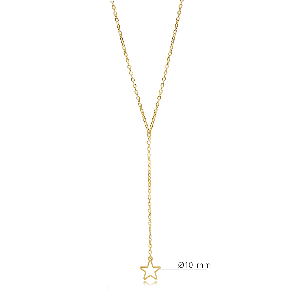 Popular Star Design Pendant Silver Y Necklace