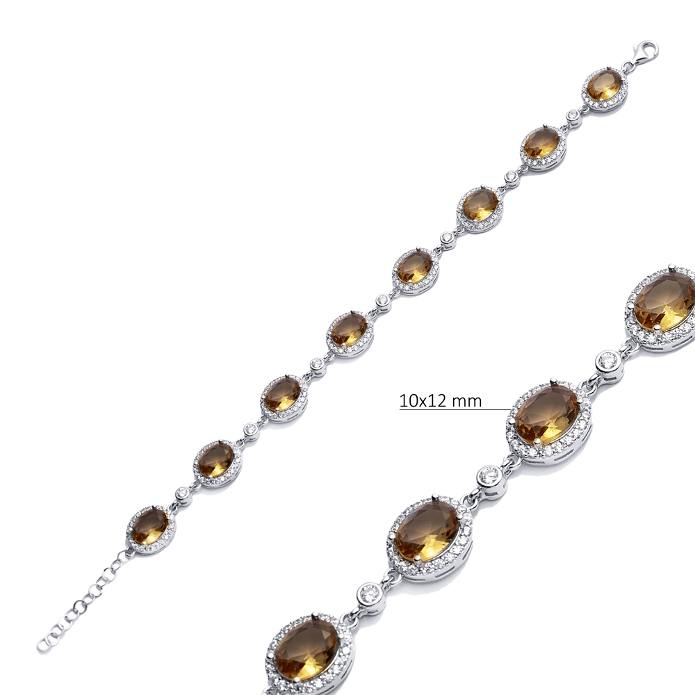 Oval Design Silver Cluster Zultanite Bracelet