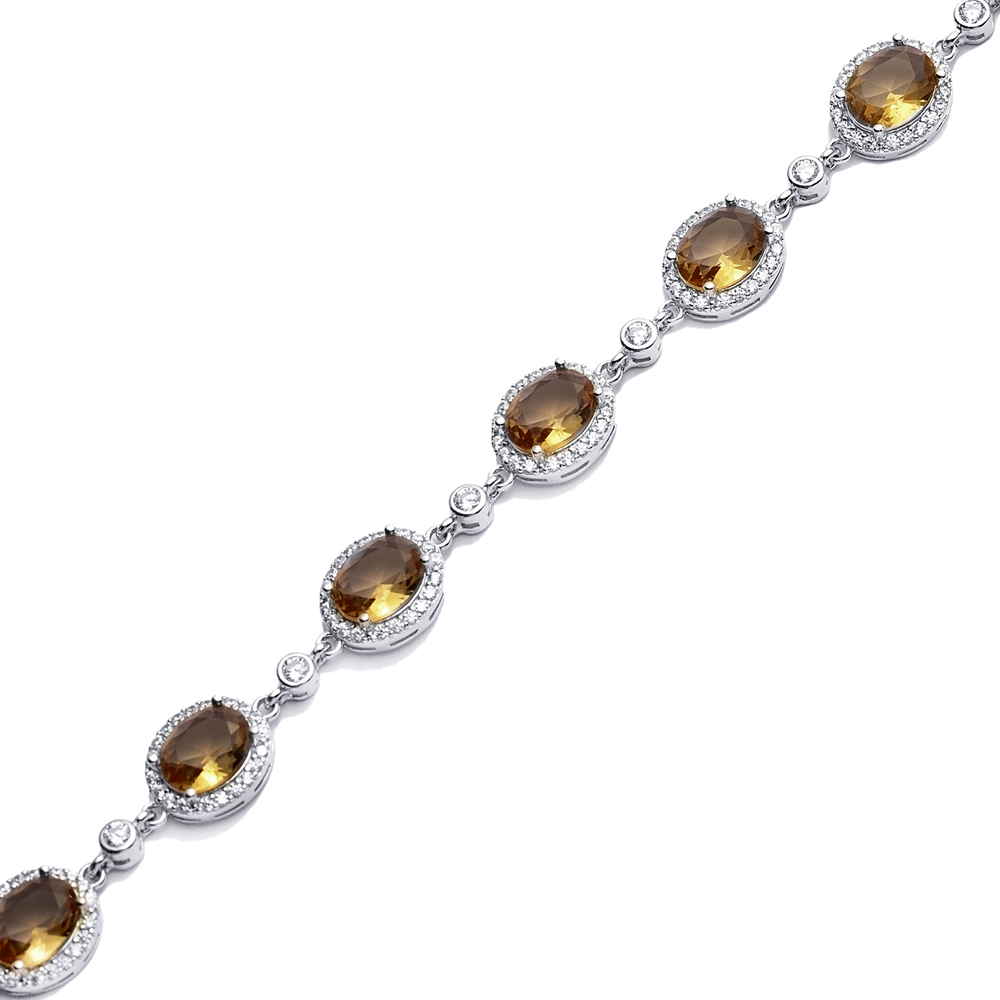 Oval Design Silver Cluster Zultanite Bracelet