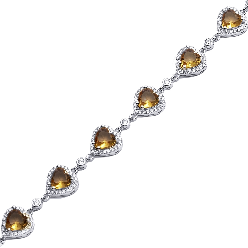 Heart Design Silver Cluster Zultanite Bracelet