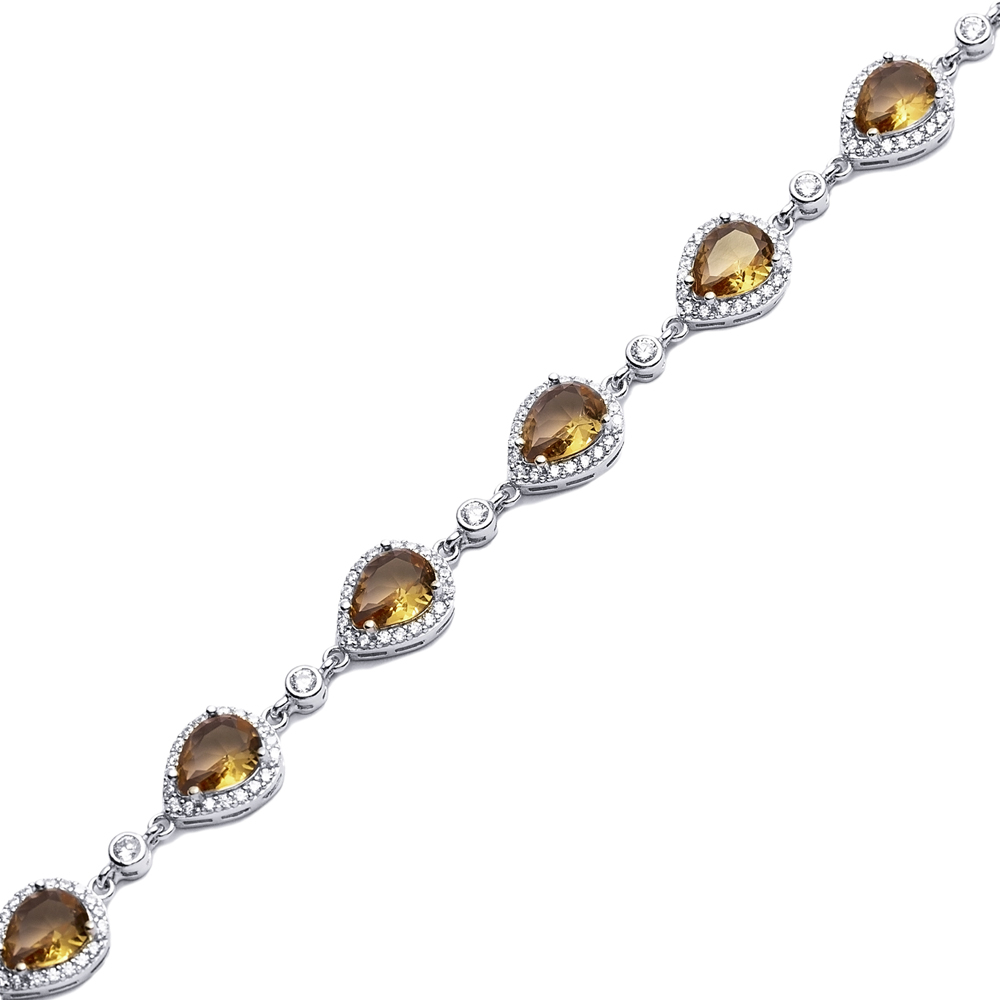 Pear Design Silver Cluster Zultanite Bracelet
