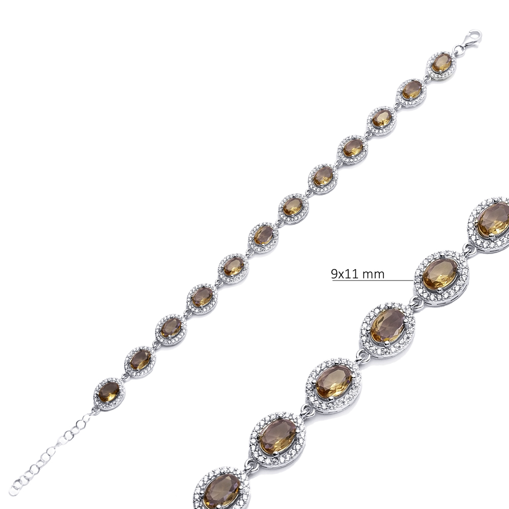 Oval Wholesale Silver Cluster Zultanite Bracelet
