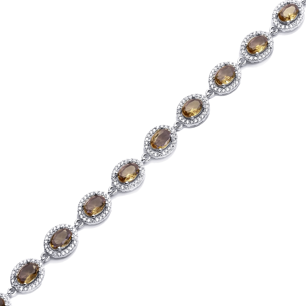 Oval Wholesale Silver Cluster Zultanite Bracelet