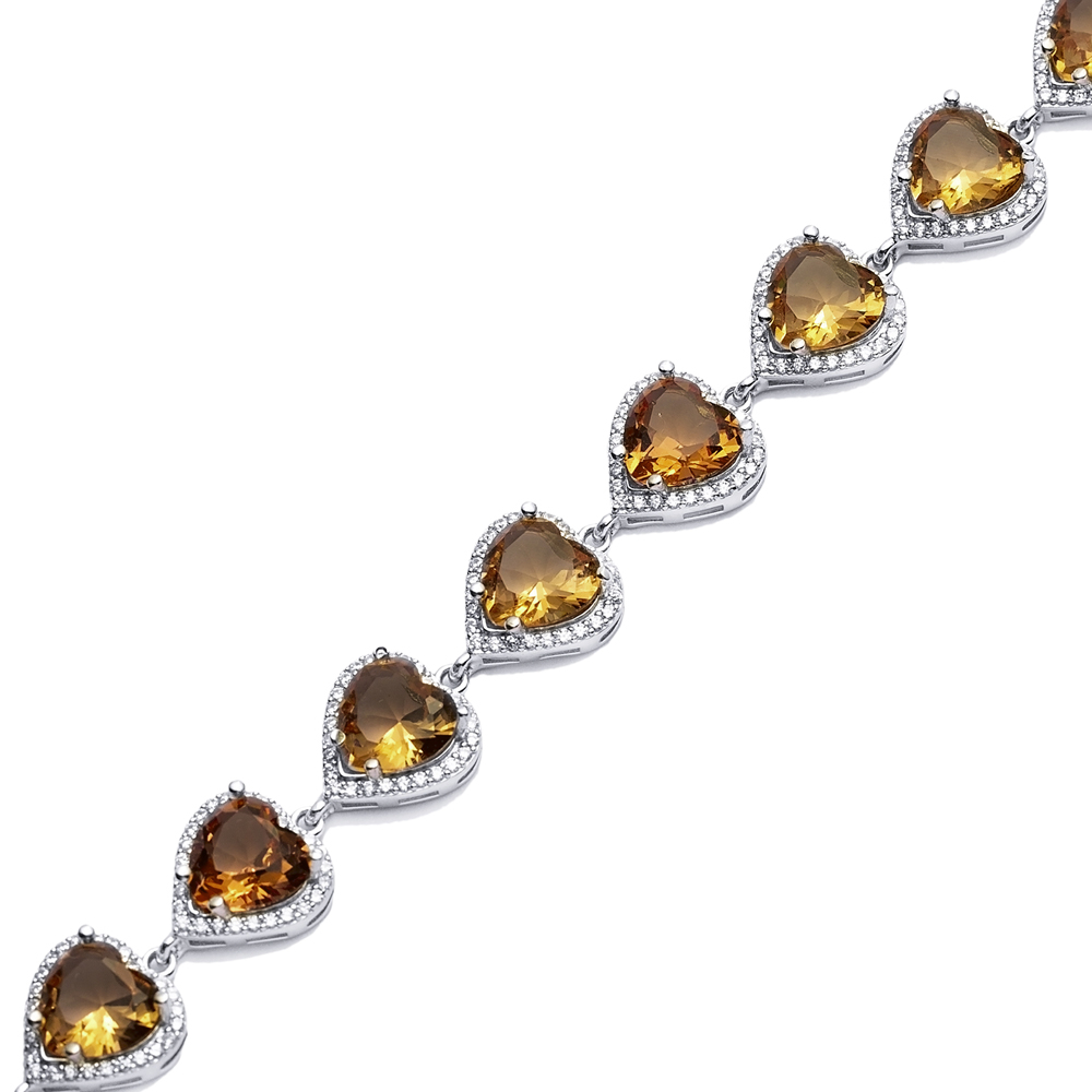 14x14 mm Heart Design Cluster Zultanite Bracelet