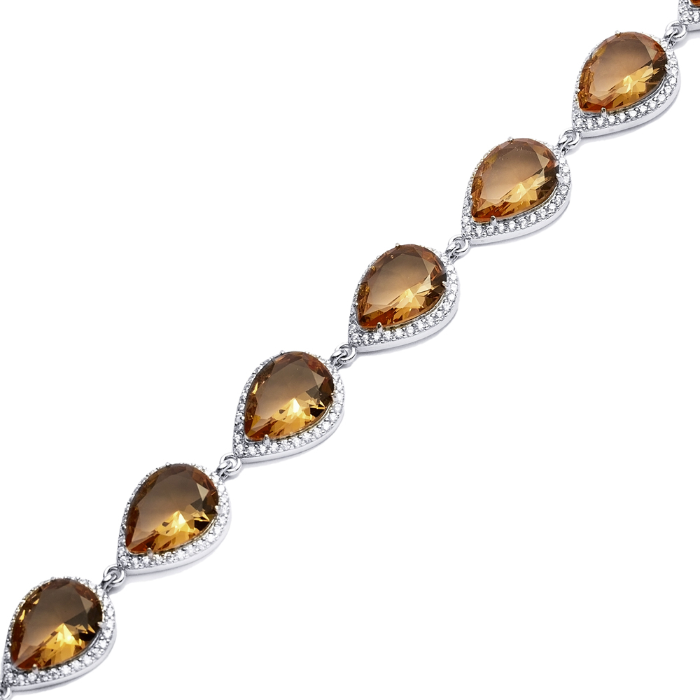 13x18 mm Pear Silver Cluster Zultanite Bracelet