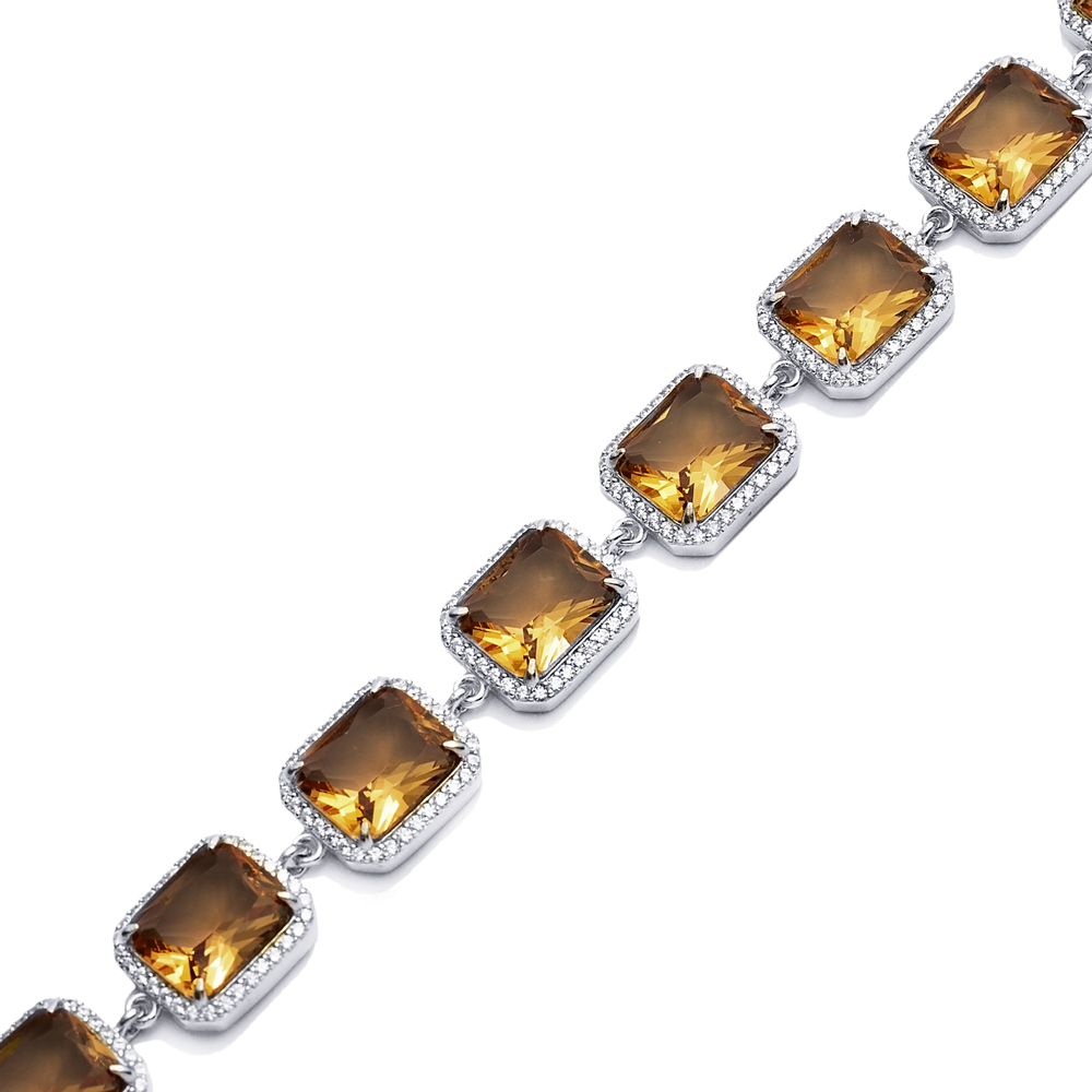 13x15 mm Baguette Silver Cluster Zultanite Bracelet