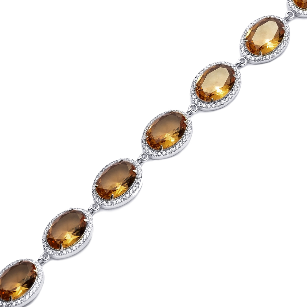 13x18 mm Oval Silver Cluster Zultanite Bracelet