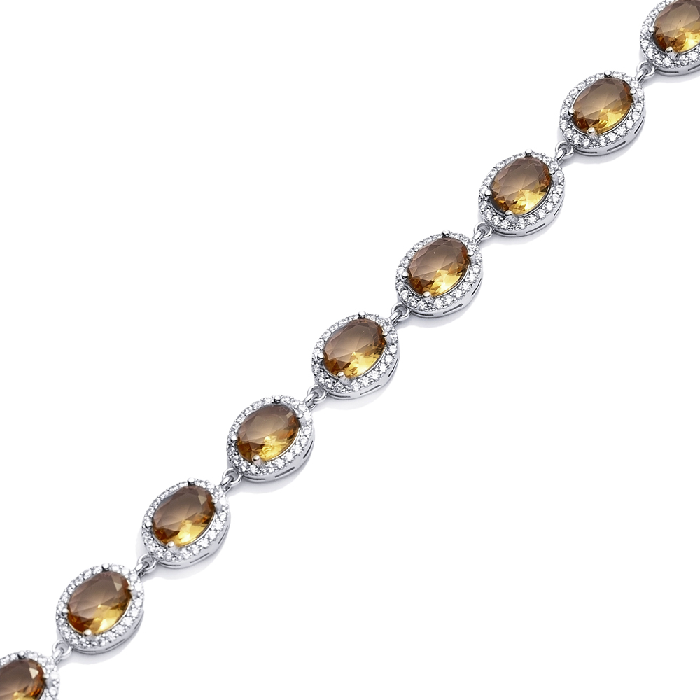 10x13 mm Oval Wholesale Silver Cluster Zultanite Bracelet