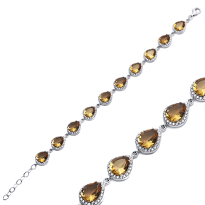 11x14 mm Pear Silver Cluster Zultanite Bracelet