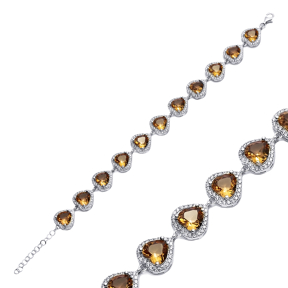 12x12 mm Heart Design Cluster Zultanite Bracelet