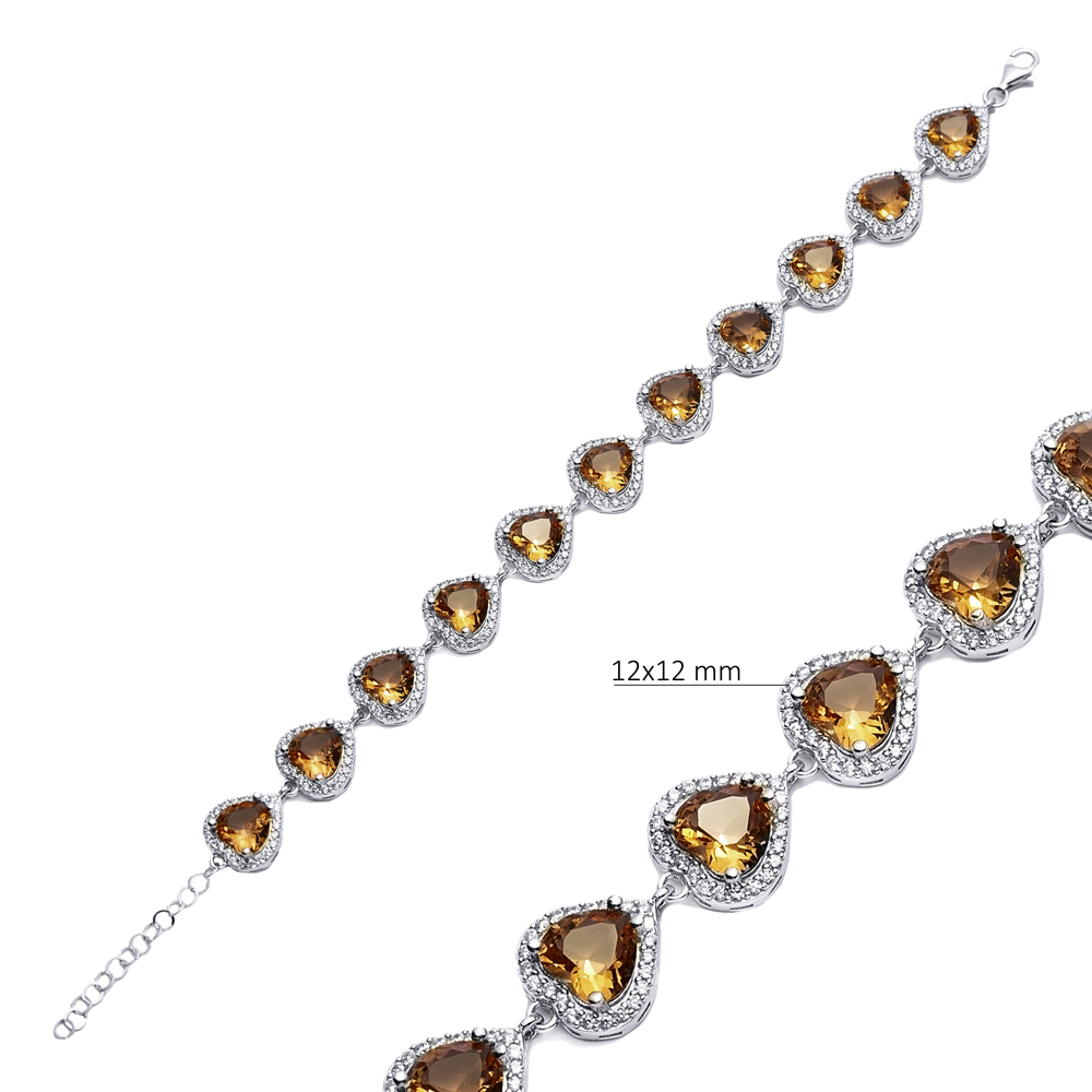 12x12 mm Heart Design Cluster Zultanite Bracelet