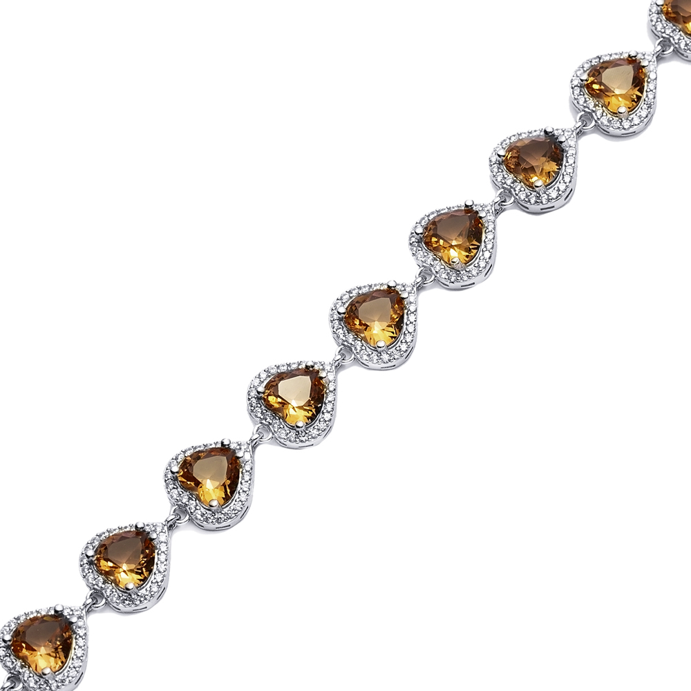 12x12 mm Heart Design Cluster Zultanite Bracelet