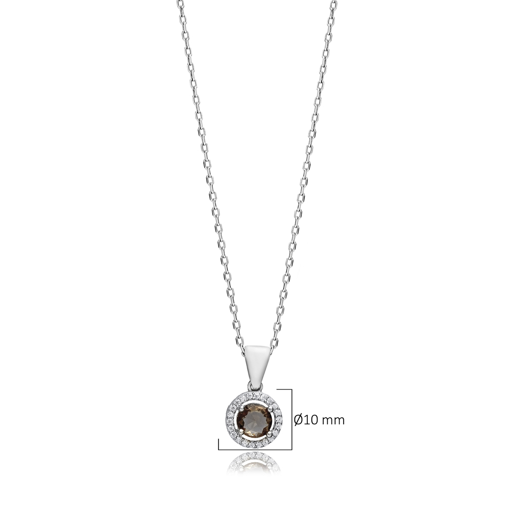 Ø10 mm Round Zultanite CZ Silver Necklace
