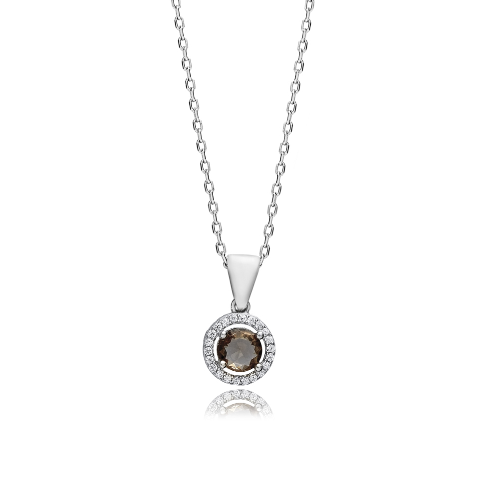 Ø10 mm Round Zultanite CZ Silver Necklace