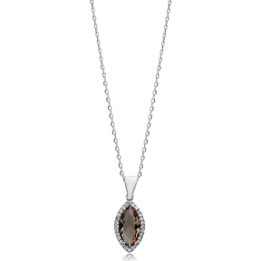 Marquise Zultanite CZ Silver Necklace