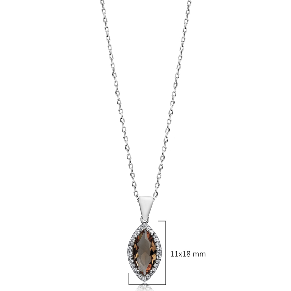 Marquise Zultanite CZ Silver Necklace