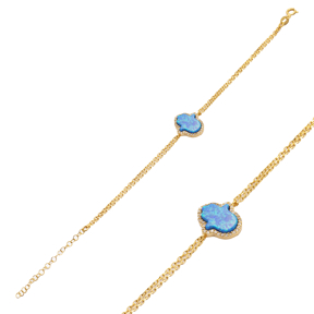 Opal Hamsa Bracelet In Turkish Wholesale 925 Sterling Silver Bracelet