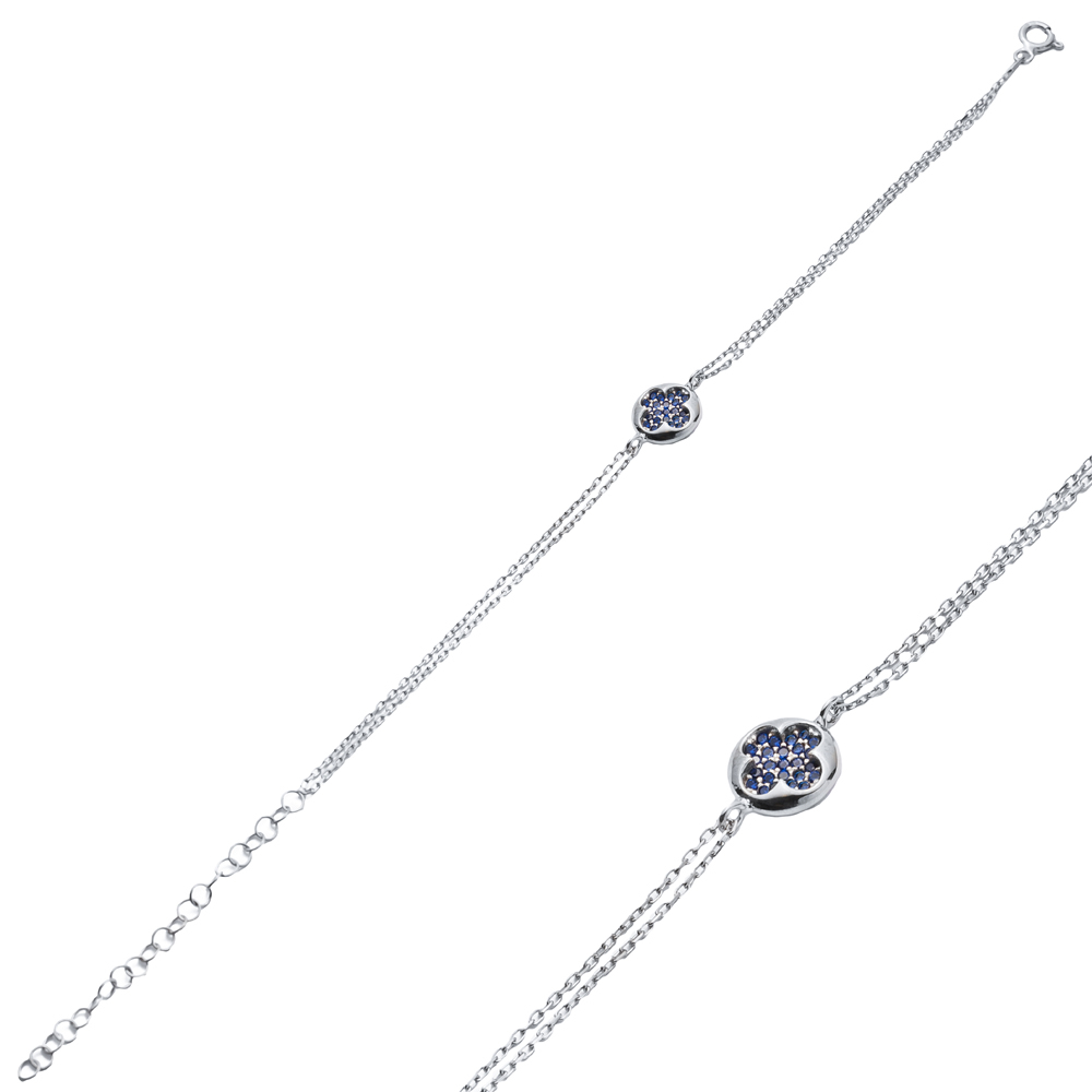 Minimalist Clover Design Turkish Wholesale 925 Sterling Silver Charm Bracelet