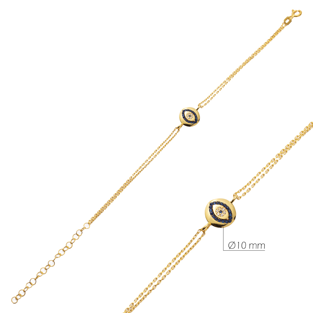 Evil Eye Design Bracelet Wholesale 925 Sterling Silver Jewelry