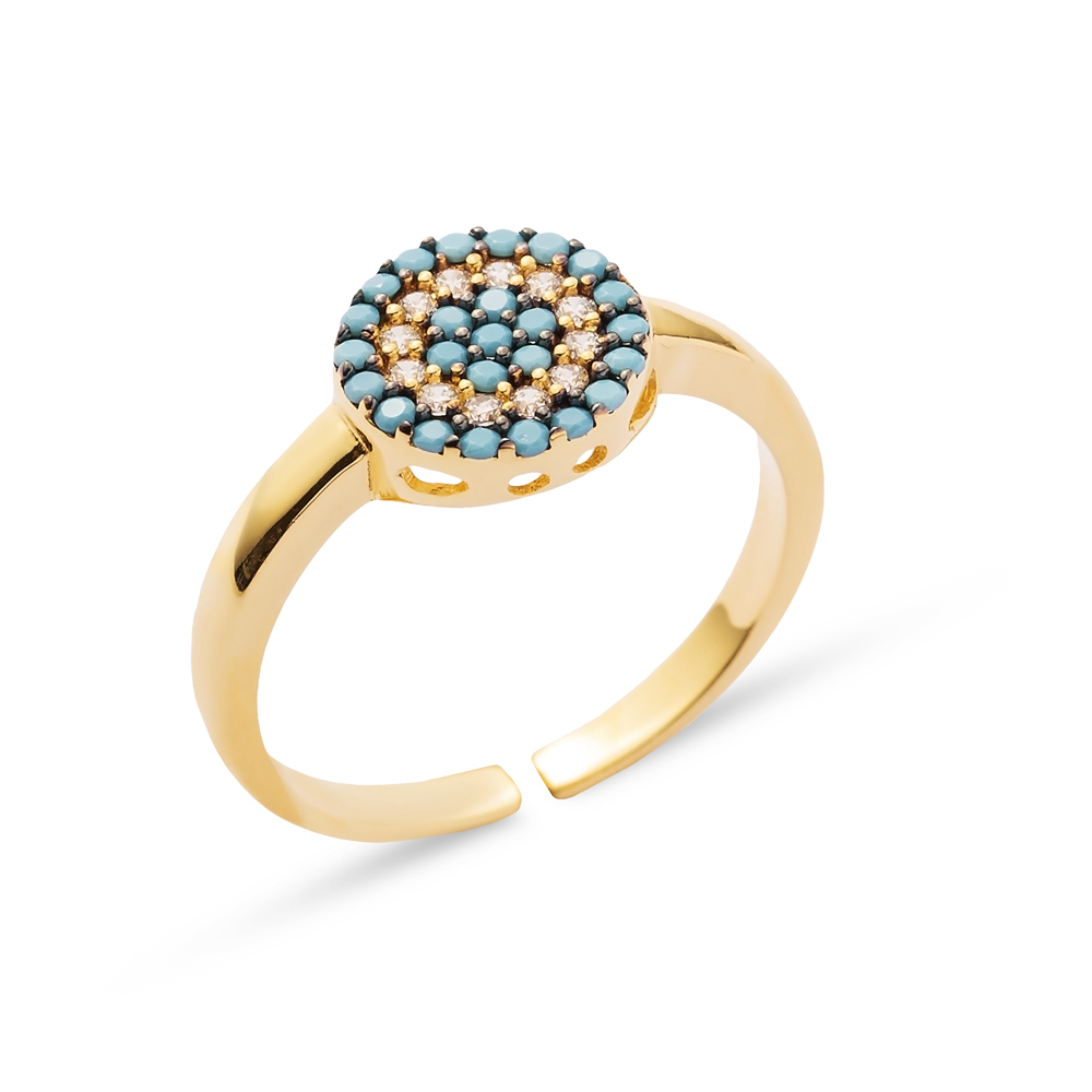 Minimal Round Ring Evil Eye Wholesale Handmade 925 Sterling Silver