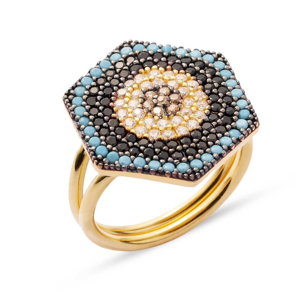 Evil Eye Modern Ring Wholesale Handmade 925 Sterling Silver