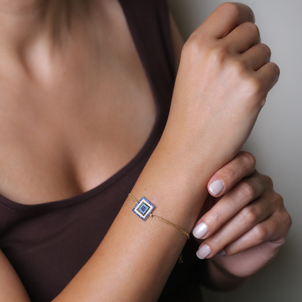 Sterling Silver Wholesale Handcraft Turkish Rectangle Design Bracelet
