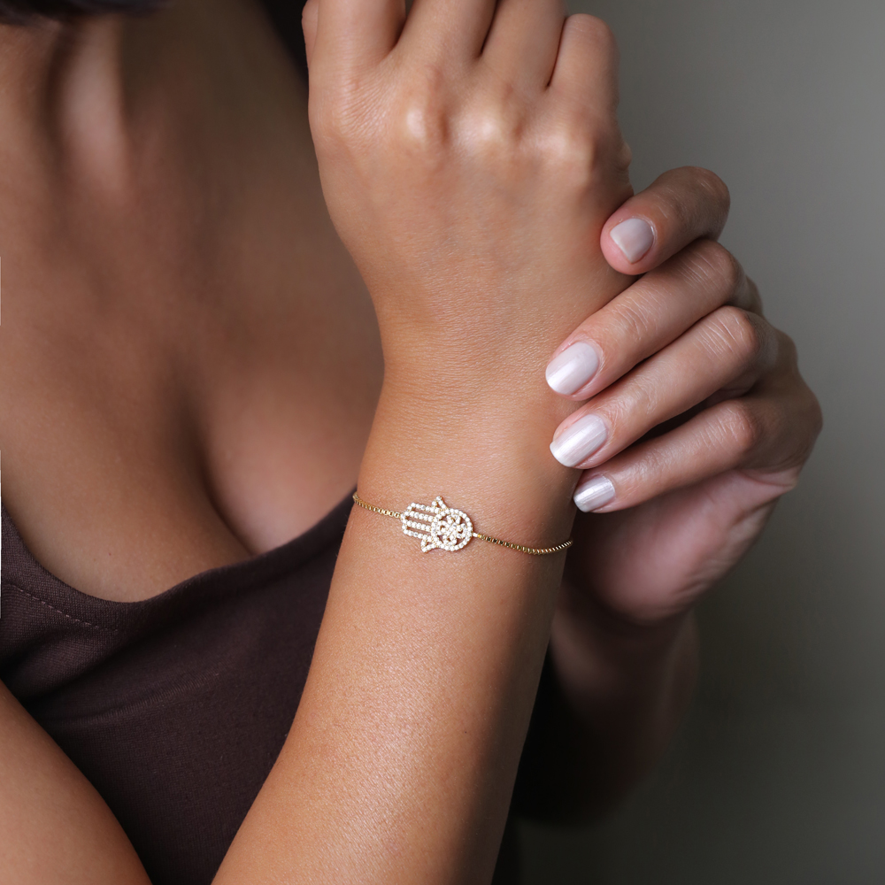 Sterling Silver Wholesale Handcraft Hamsa Tennis Bracelet